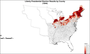 Map of Liberty presidential election results by county.