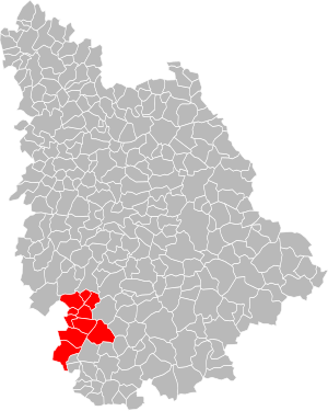 Location of the CC de la Région de Couhé in the Vienne department