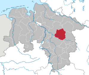 Lage des Landkreis Celle in Niedersachsen (anklickbare Karte)