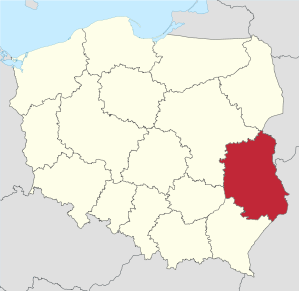 Lage der Woiwodschaft Lublin in Polen