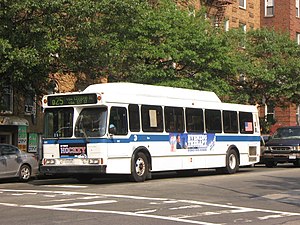 A Q25 bus in Flushing enroute to College Point.