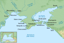 Map ancient Greek colonies in northern Black Sea-fr.svg