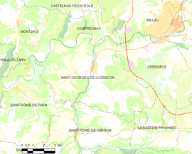 Mapa obce Saint-Georges-de-Luzençon