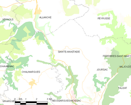 Mapa obce Sainte-Anastasie