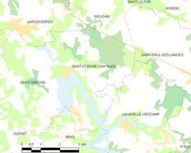 Mapa obce Saint-Étienne-Cantalès