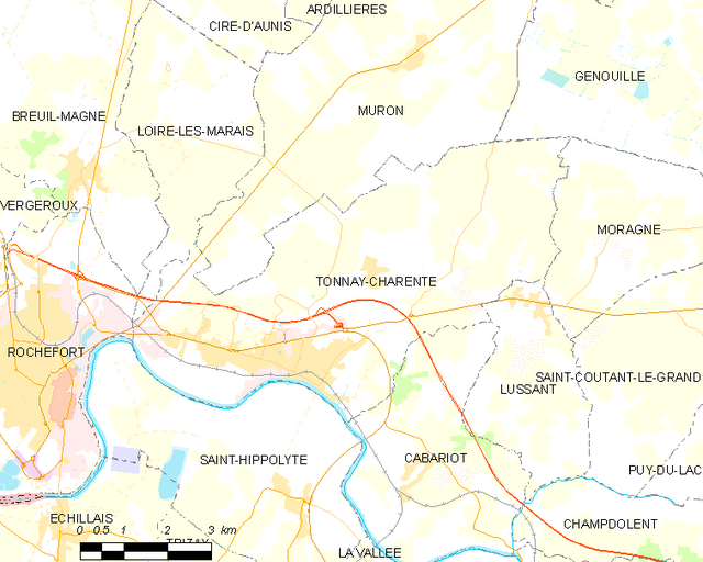 Tonnay-Charente só͘-chāi tē-tô͘ ê uī-tì