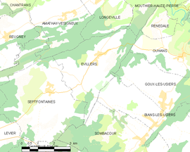 Mapa obce Évillers