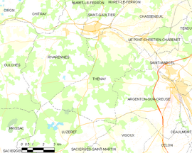Mapa obce Thenay
