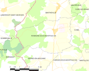 Poziția localității Romagne-sous-Montfaucon