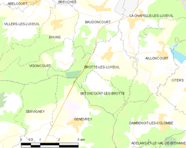 Mapa obce Brotte-lès-Luxeuil