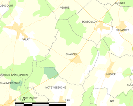Mapa obce Chancey
