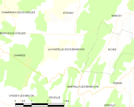 Mapa obce La Chapelle-sous-Brancion