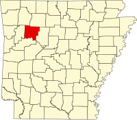 Map of Arkansas highlighting Johnson County