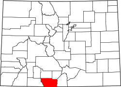 Conejos County na mapě Colorada