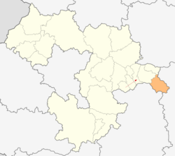 موقعیت شهرستان کوپریوشتیتسا در نقشه