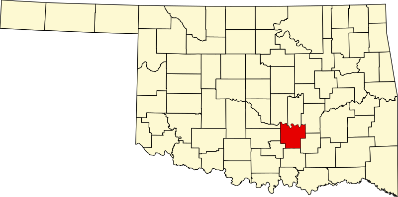 صورة:Map of Oklahoma highlighting Pontotoc County.svg