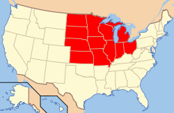 Stati Uniti medio occidentali - Localizzazione