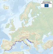 Mapa del Camino Europeo de Larga Distancia E12.png