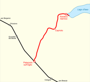 Line of the Palazzolo – Paratico railway line