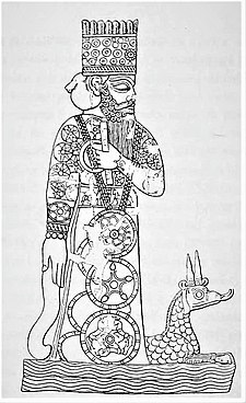 Marduk a jeho drak, otisk babylonské válečkové pečeti