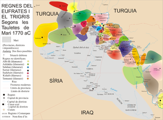 Regni dell'Eufrate e del Tigri secondo le tavolette Mari (1770 a.C.)