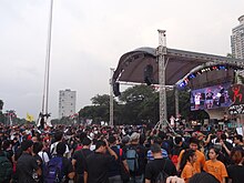 Protesters at the Luneta Park, September 21, 2017. Martial law protests - Luneta (Rizal Park, Manila)(2017-09-21) 13).jpg