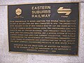 Engineers Australia plaque recognising the engineering achievements of the Eastern Suburbs Railway Line.