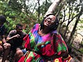 Marypaula having fun at Kintampo waterfalls