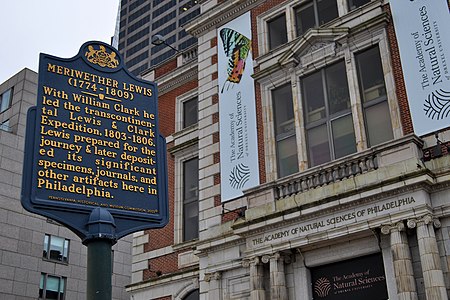 Meriwether Lewis Historical Marker 1900 Benjamin Franklin Pkwy Philadelphia PA (DSC 3242)