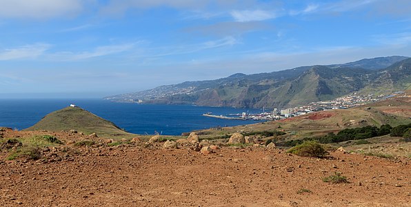 View from the Miradouro Ponta de São Vicente on the Capela de Nossa Senhora da Piedade and on Caniçal Madeira