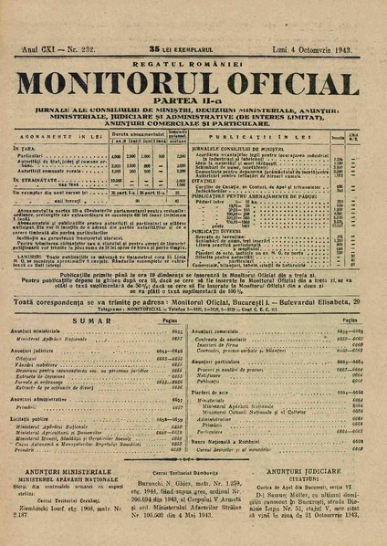 File:Monitorul Oficial al României. Partea a 2-a 1943-10-04, nr. 232.pdf