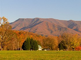 Widok na Mount Cammerer na południe od Cosby.
