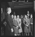 Mrs. Roosevelt apologizes to students for the disarray of the White House rooms which are being prepared for air raids8d23145v.jpg