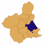 Situación de la comarca de la Huerta de Murcia en la región