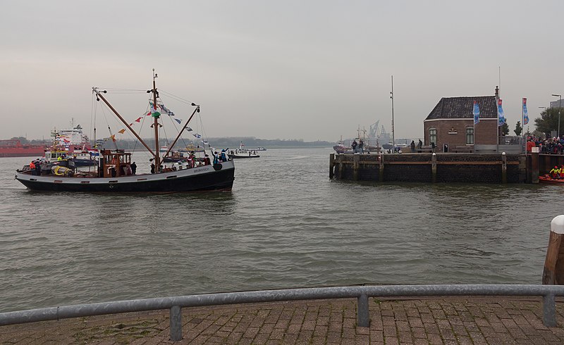 File:Nationale Intocht Sinterklaas in Maassluis, bergingsvaartuig de Bruinvisch met Zwarte Pieten IMG 4636 2016-11-12 11.50.jpg