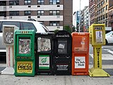 Krantenbakken in Manhattan (New York).