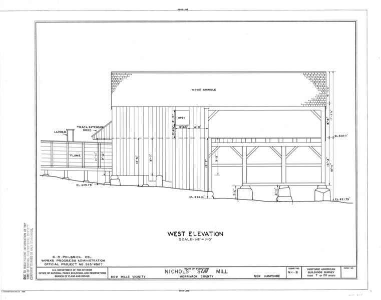 File:Nichols Saw Mill, Bow Mills, Merrimack County, NH HABS NH,7-BOWMIL.V-1- (sheet 7 of 20).tif