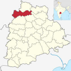Location of Nirmal district in Telangana