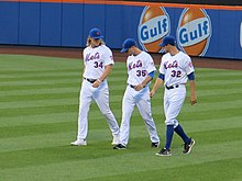 Steven Matz (right) along with Noah Syndergaard (left) and Logan Verrett (center) on August 2, 2016 Noah Syndergaard, Logan Verrett and Steven Matz on August 2, 2016 (1).jpg