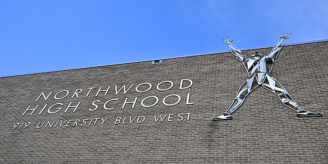 Northwood High School building with name, Montgomery County, M