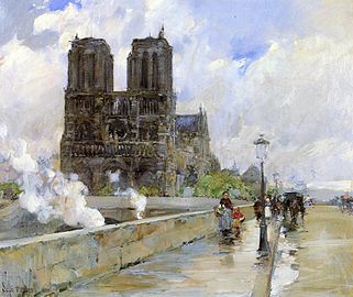 Childe Hassam, Katedra Notre Dame, 1888
