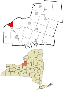 Oswego County New York incorporated and unincorporated areas Oswego highlighted.svg