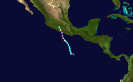 Storm Path - Hurricane Kenna (October 24, 2002, 8 AM PDT Thursday) - Mexico