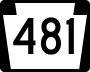 Pennsylvania Route 481 marker