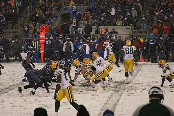 The Seattle Seahawks host the Green Bay Packers in snow at Qwest Field, November 27, 2006