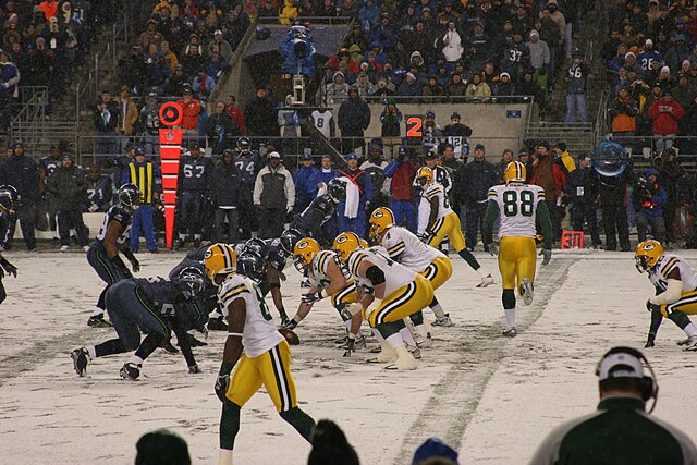 The Seattle Seahawks host the Green Bay Packers in snow at Qwest Field, November 27, 2006