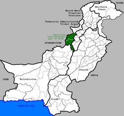 Pákistán a Waziristan.png