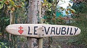 Panneau d'entrée du hameau "Le Vaubily" située à Allaire dans le Morbihan.