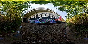 Graffiti Bahnlinie 360° Ansicht