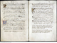 Original score of Pastime with Good Company (c. 1513), held in the British Library, London Pastime.jpg